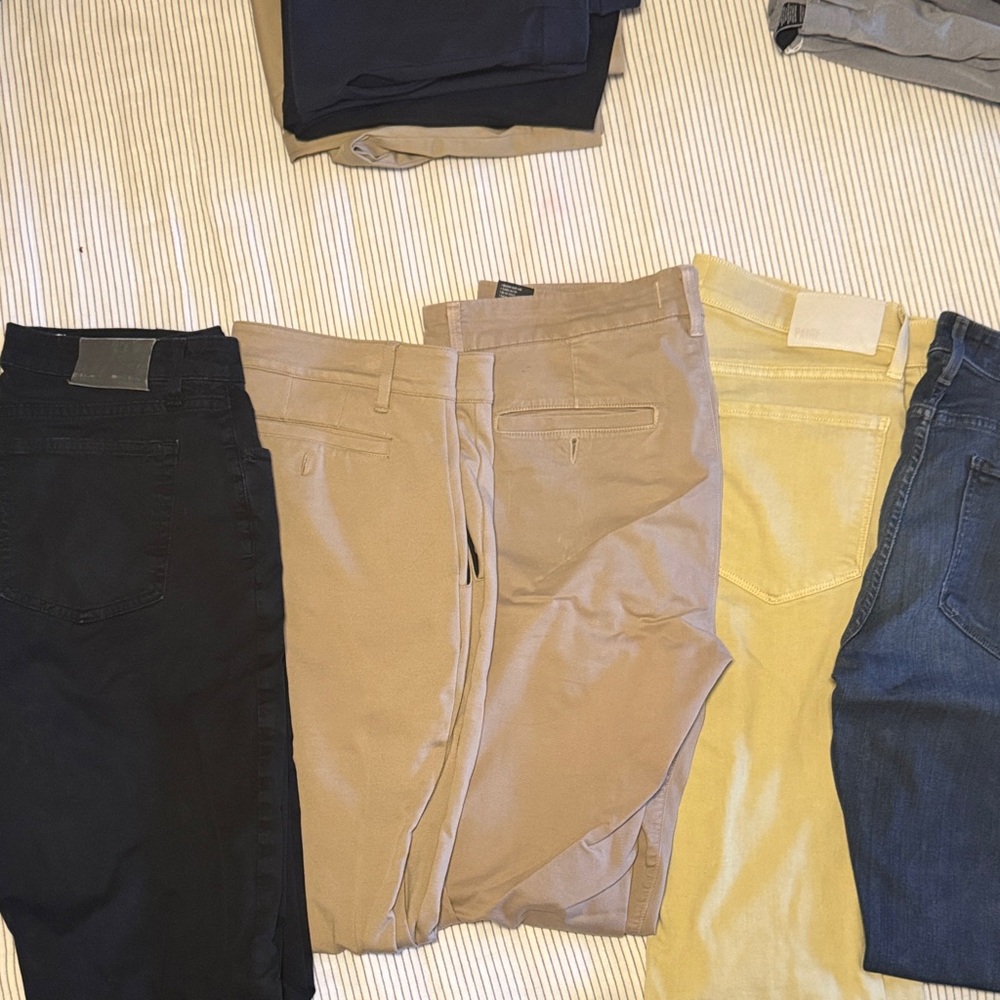 PAIGE Men's Pants in Black, Tan, Yellow, and Blue